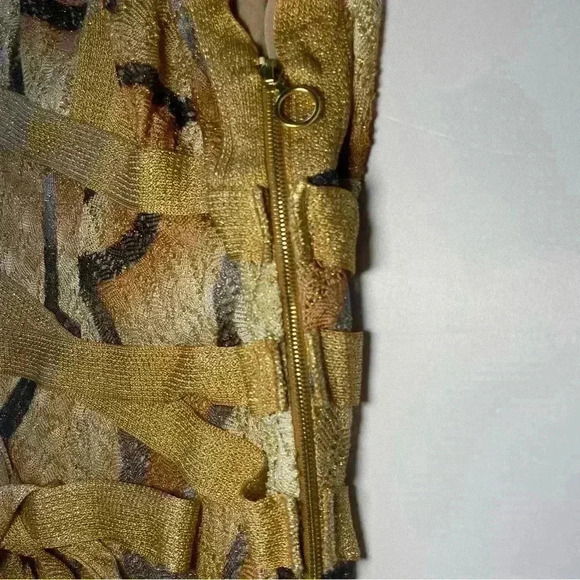 Missoni Midi Dress 38 2 Metallic Lurex Knit Fit Flare Tie Wrap Silk Orange Label - Picture 10 of 14